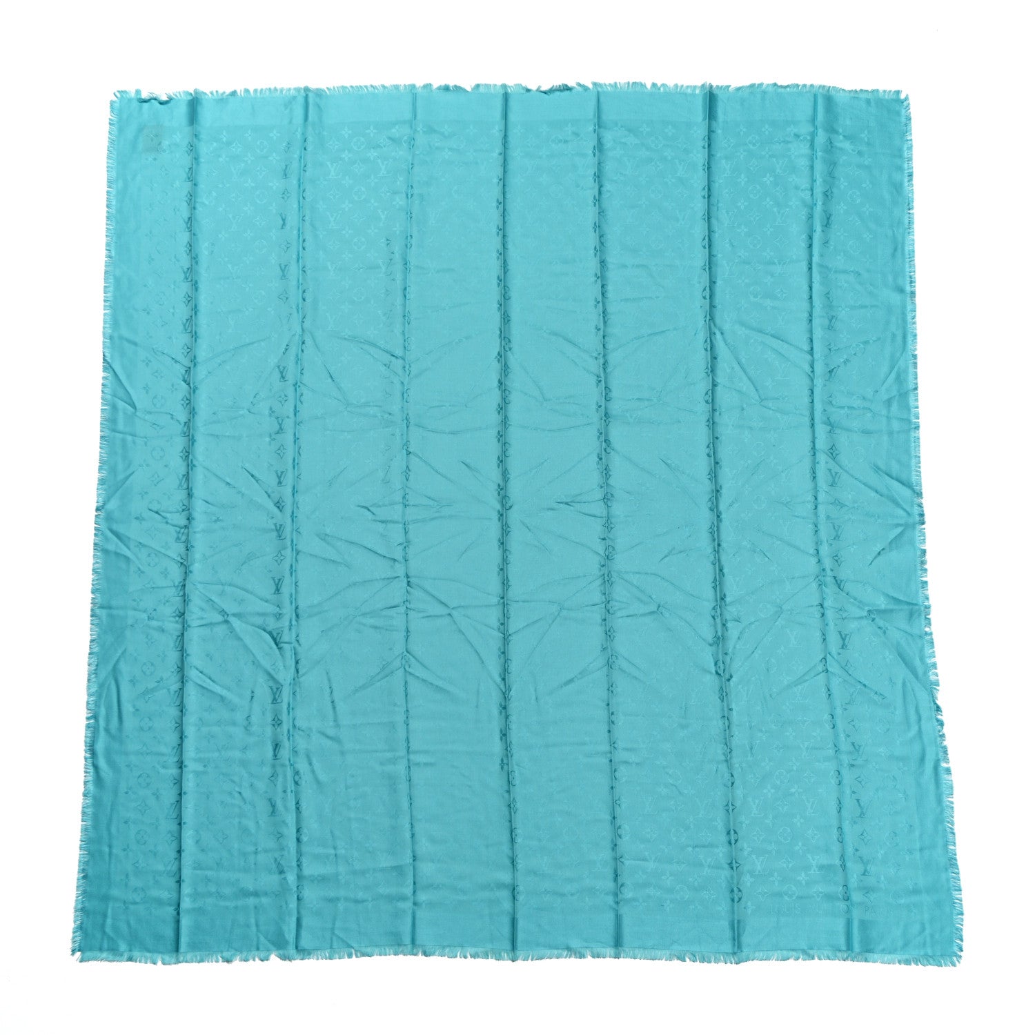 Louis Vuitton Silk Wool Monogram Shawl Blue 1 of 3