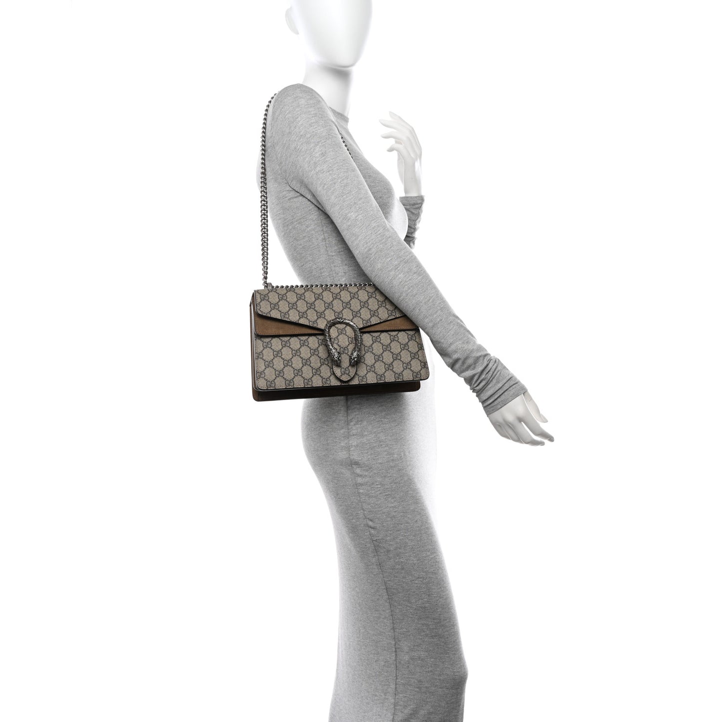 GG Supreme Monogram Small Dionysus Shoulder Bag Taupe