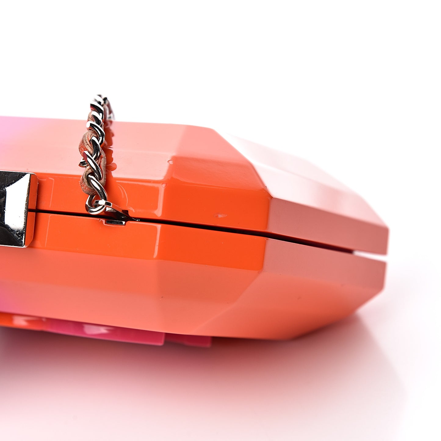 Faded Plexiglass CC Boy Brick Clutch Pink Orange