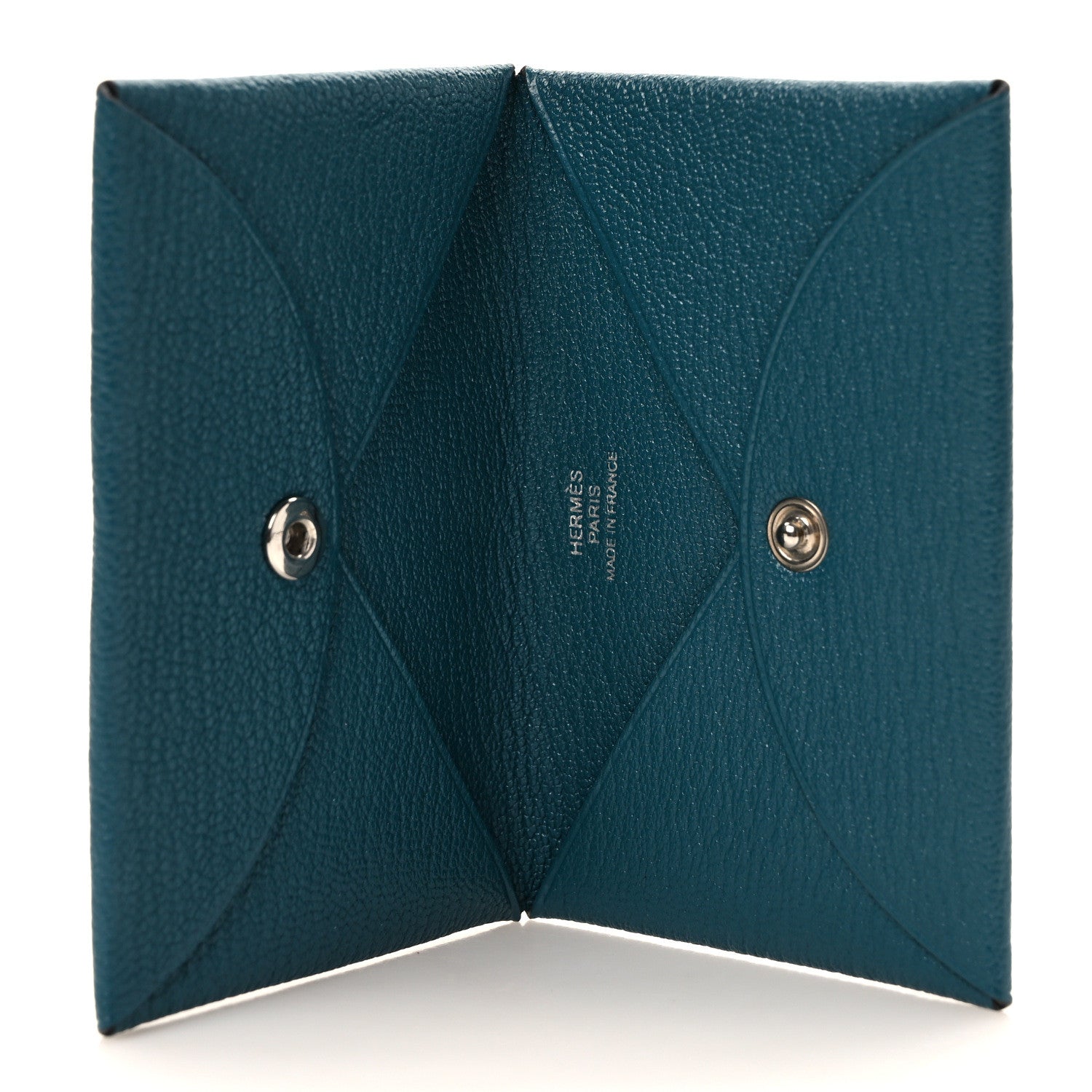 Hermes Chevre Mysore Calvi Card Case Vert Bosphore 5 of 6