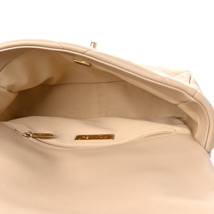 Chanel Lambskin Quilted Medium Chanel 19 Flap Light Beige 5 of 9