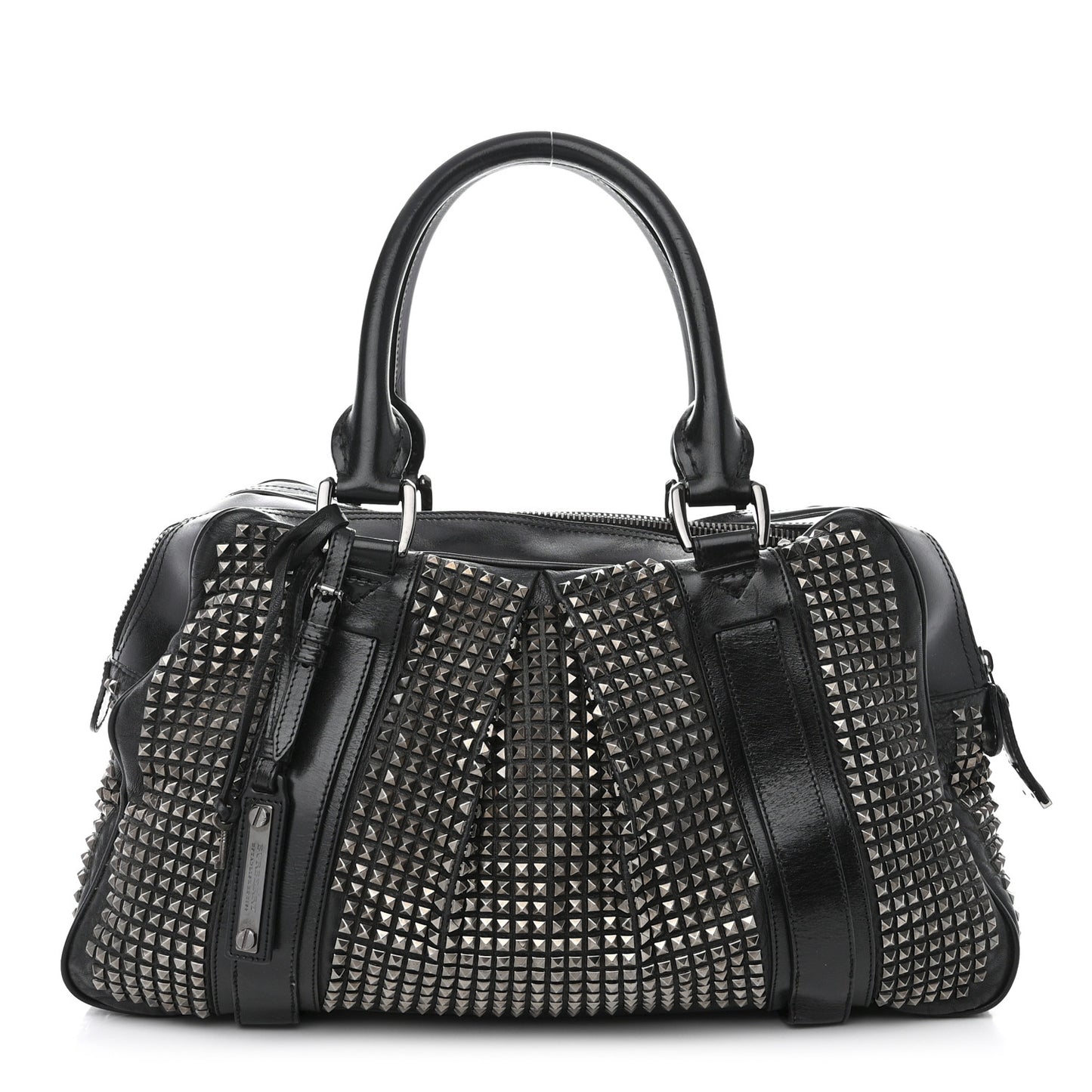Prorsum Calfskin Studded Knight Satchel Black