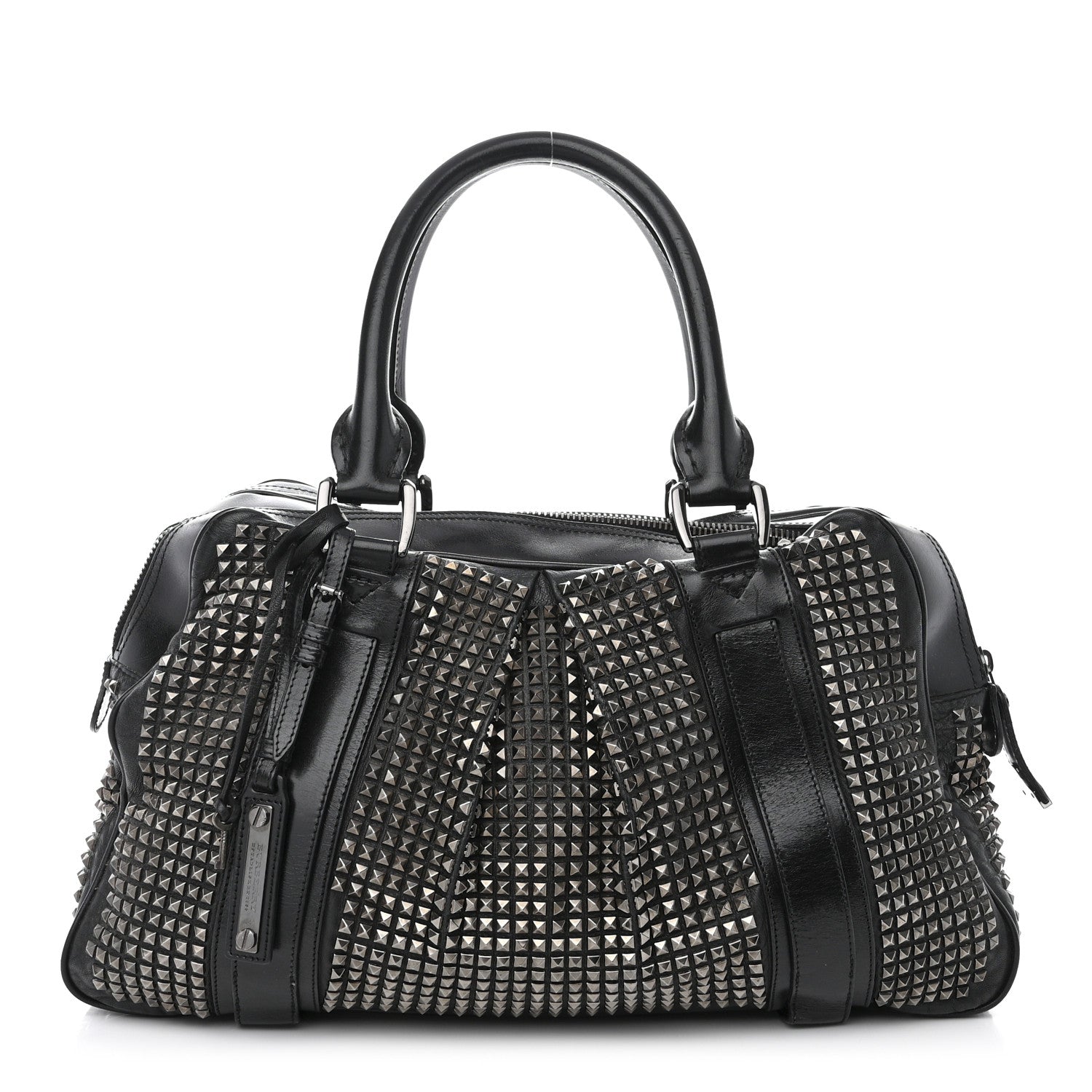 Burberry Prorsum Calfskin Studded Knight Satchel Black 1 of 19