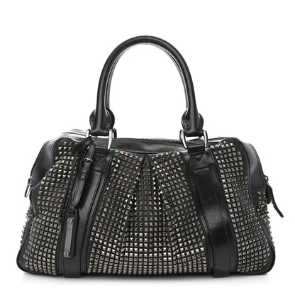 Burberry Prorsum Calfskin Studded Knight Satchel Black 1 of 19