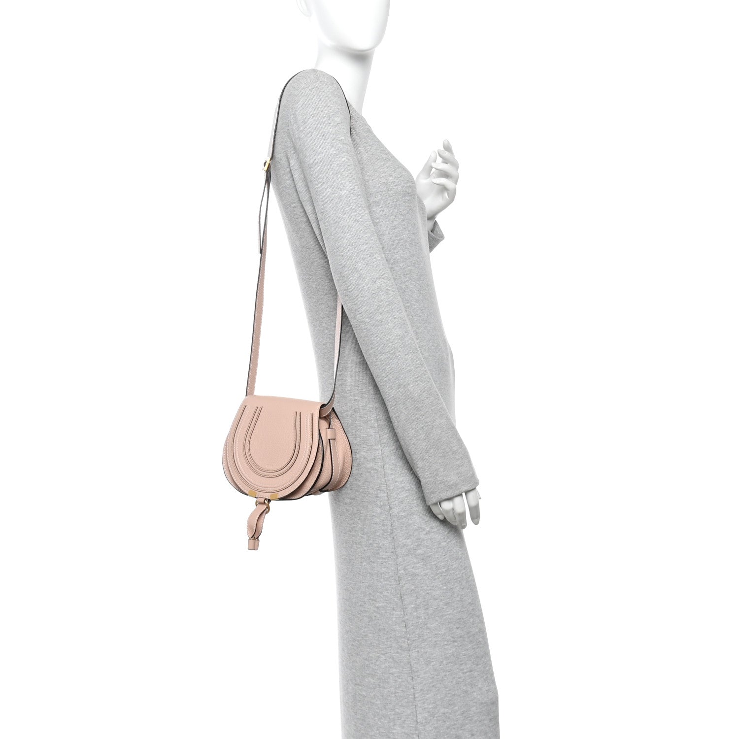 Chloe Grained Calfskin Mini Marcie Saddle Bag Blush Nude 2 of 10