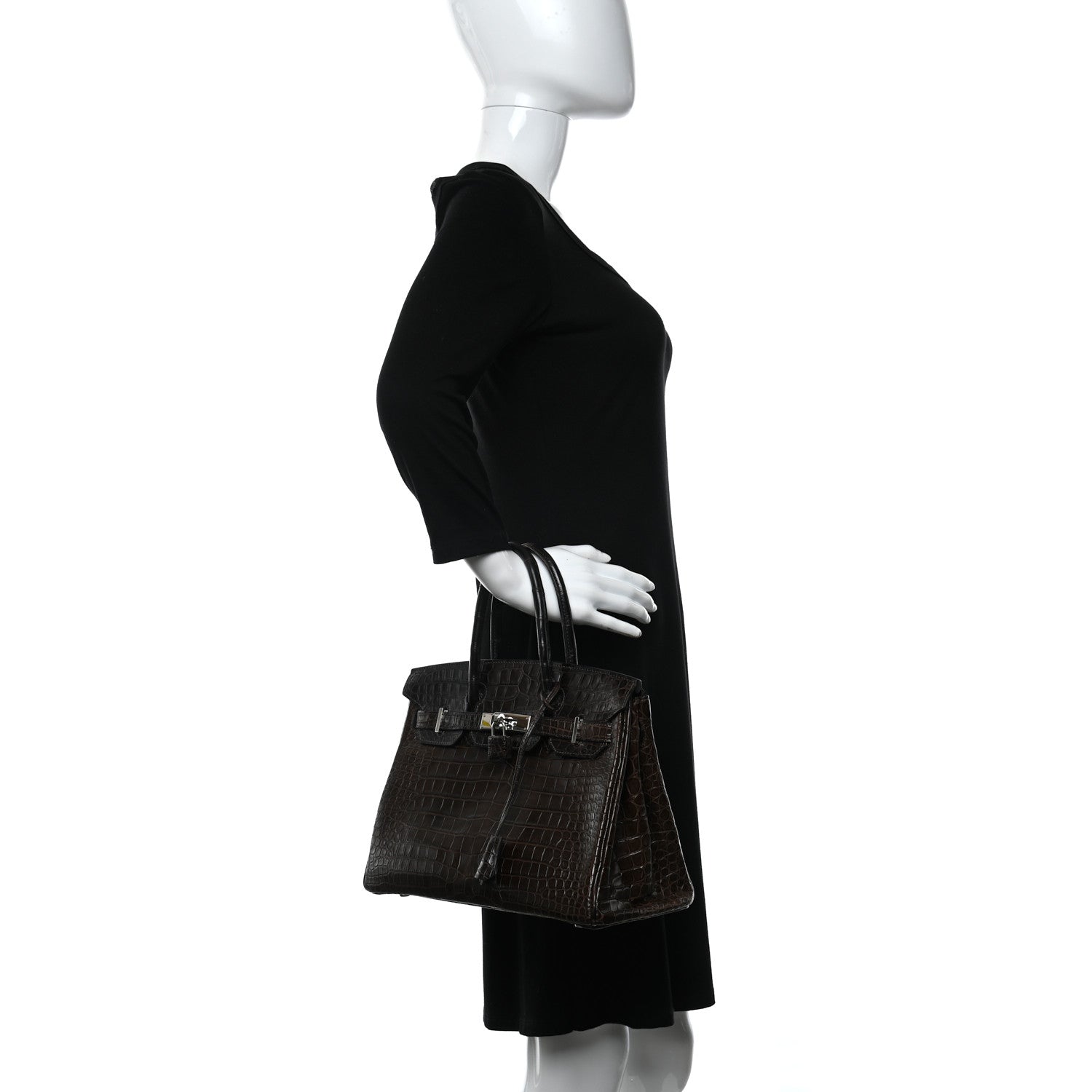 Hermes Shiny Porosus Crocodile Birkin 30 Havane 2 of 14
