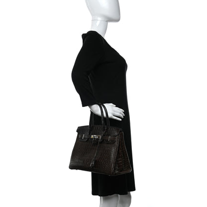 Hermes Shiny Porosus Crocodile Birkin 30 Havane 2 of 14