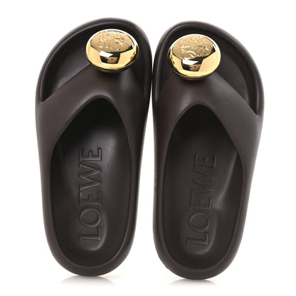 Loewe Foam Rubber Paula's Ibiza Pebble Toe Post Sandals 37 Shitake 2 of 12