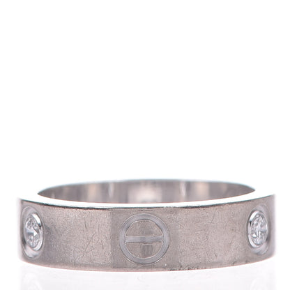 Cartier 18K White Gold 3 Diamond 5.5mm LOVE Ring 57 8 4 of 10