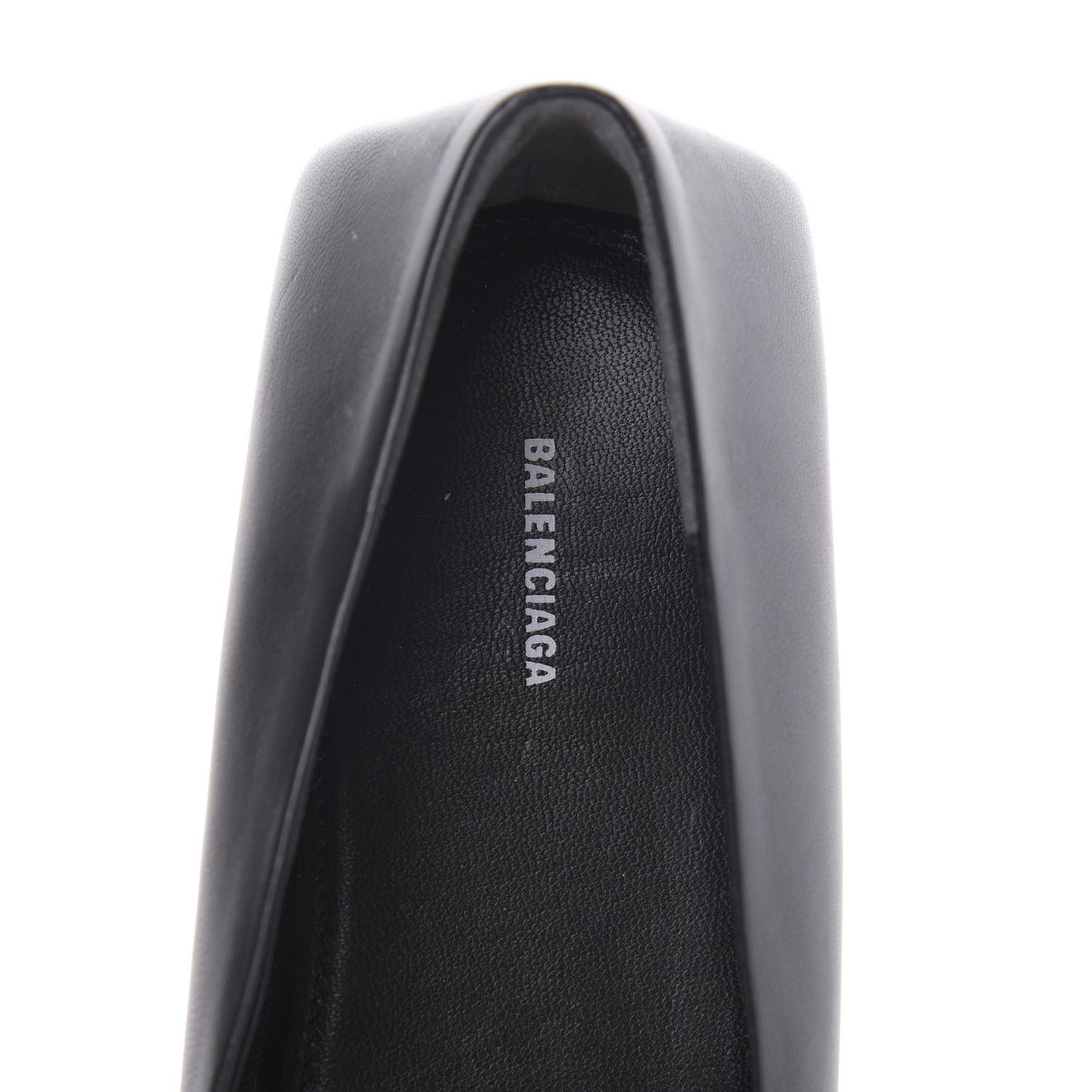 Calfskin BB Knife Pointy Toe Ballerina Flats 38 Black