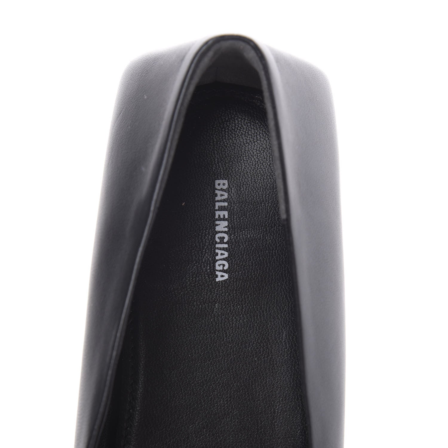 Balenciaga Calfskin BB Knife Pointy Toe Ballerina Flats 38 Black 8 of 12