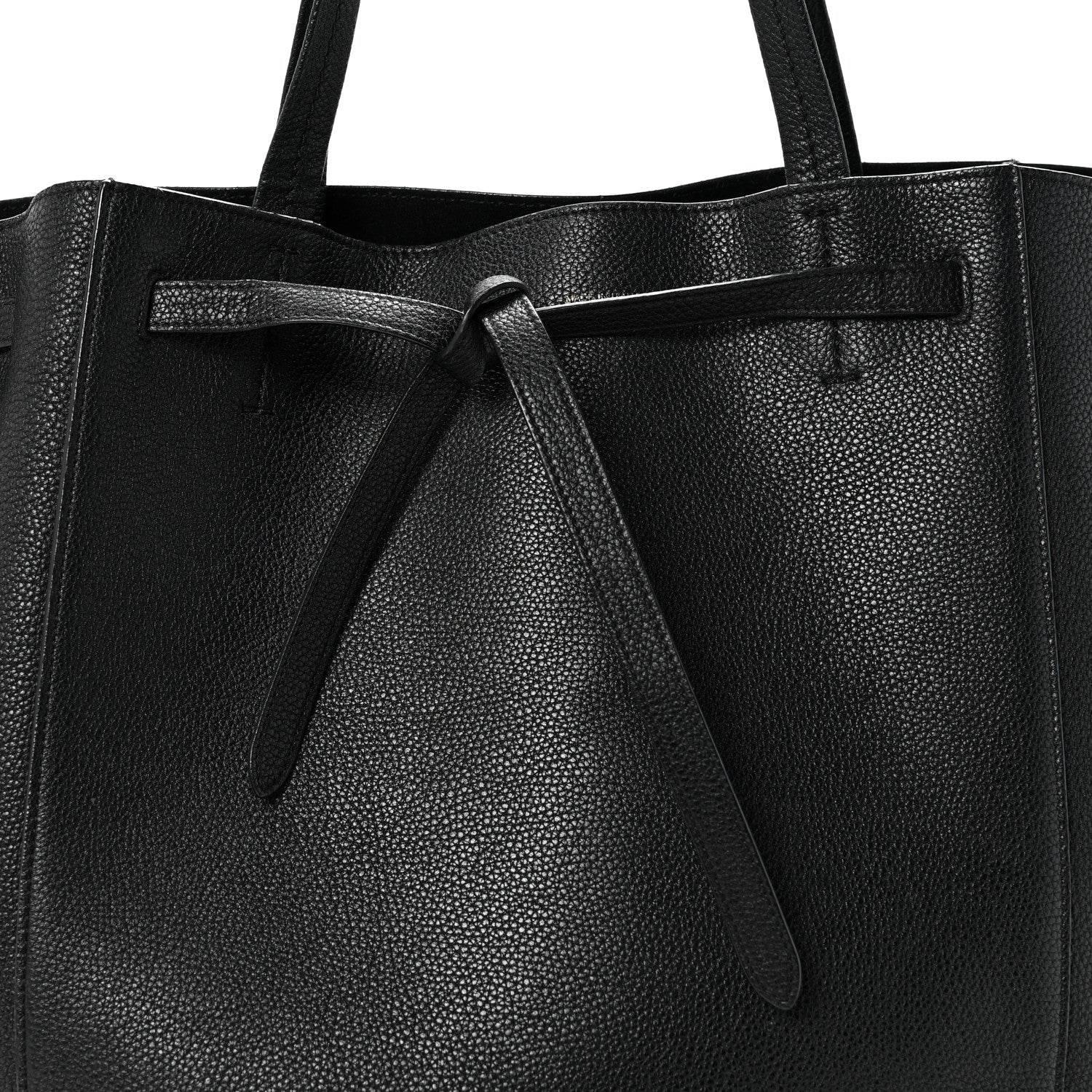 Celine Soft Grained Calfskin Medium Belt Cabas Phantom Black 8 of 13