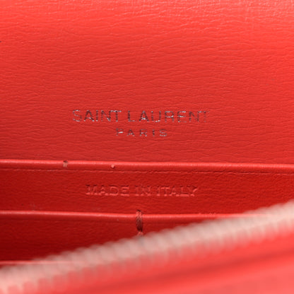 Saint Laurent Calfskin Monogram Sunset Chain Wallet Rosso 6 of 13