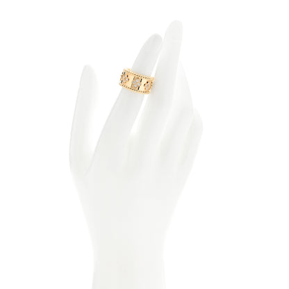 Van Cleef & Arpels 18K Yellow Gold Diamond Perlee Clovers Ring 47 4 2 of 4