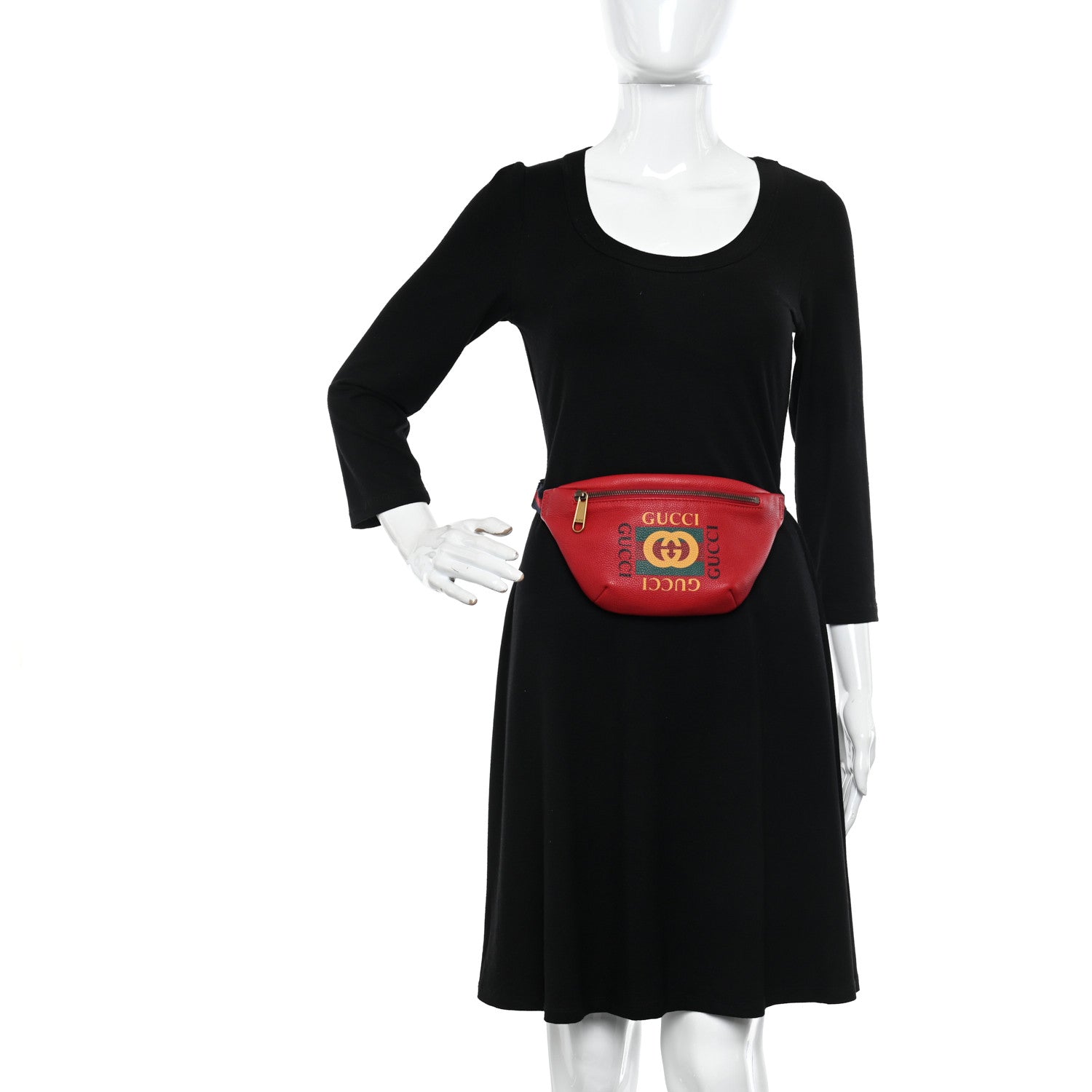 Gucci Grained Calfskin Small Logo Belt Bag Hibiscus Red 2 of 11