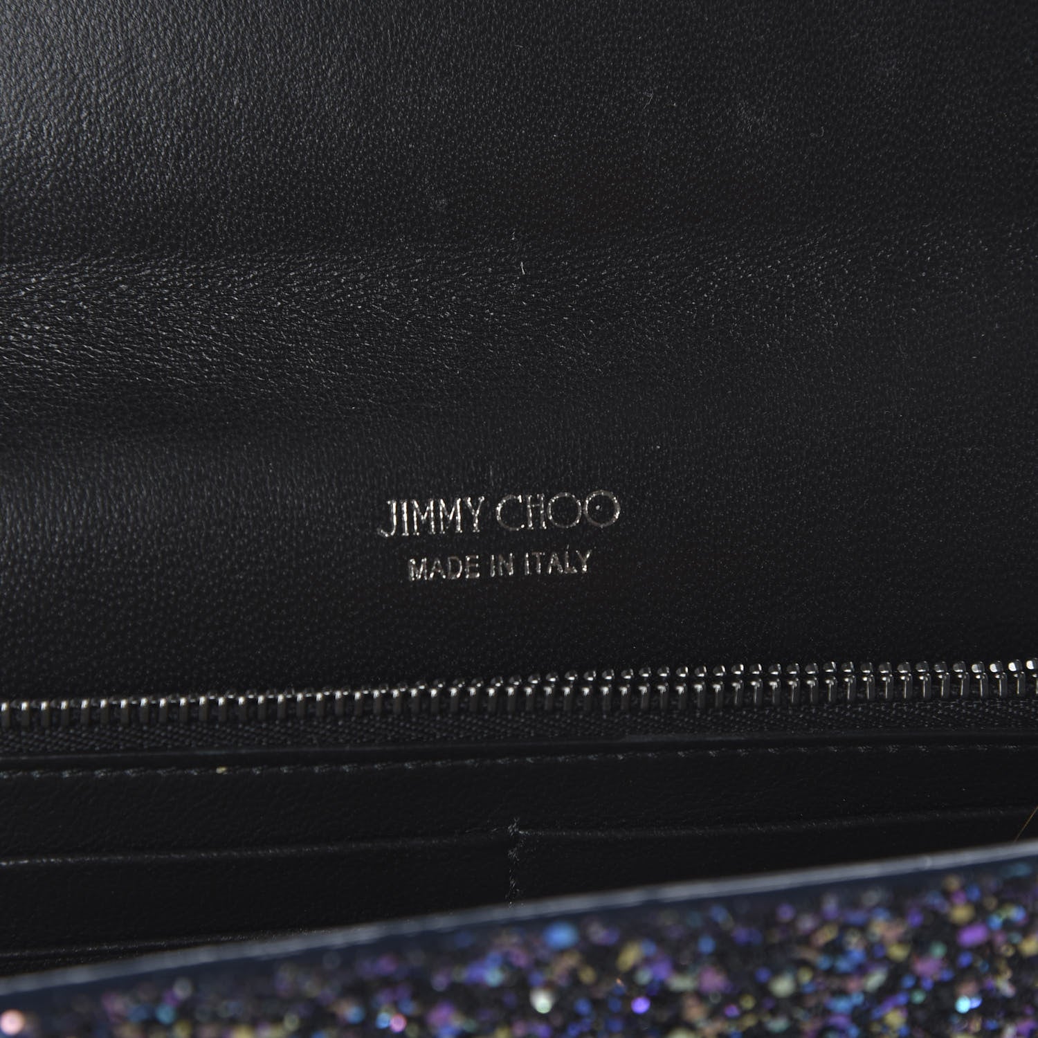 Jimmy Choo Glitter Milla Wallet on Chain Petrol 8 of 9