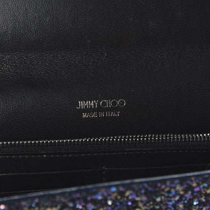 Jimmy Choo Glitter Milla Wallet on Chain Petrol 8 of 9