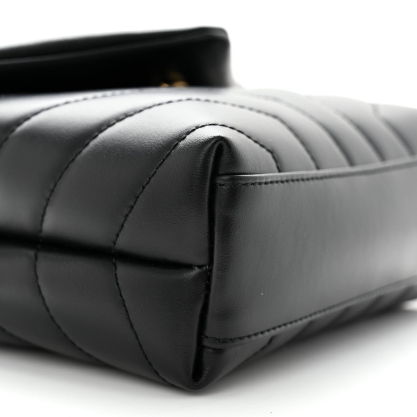 Calfskin Y Quilted Monogram Toy Loulou Crossbody Bag Black