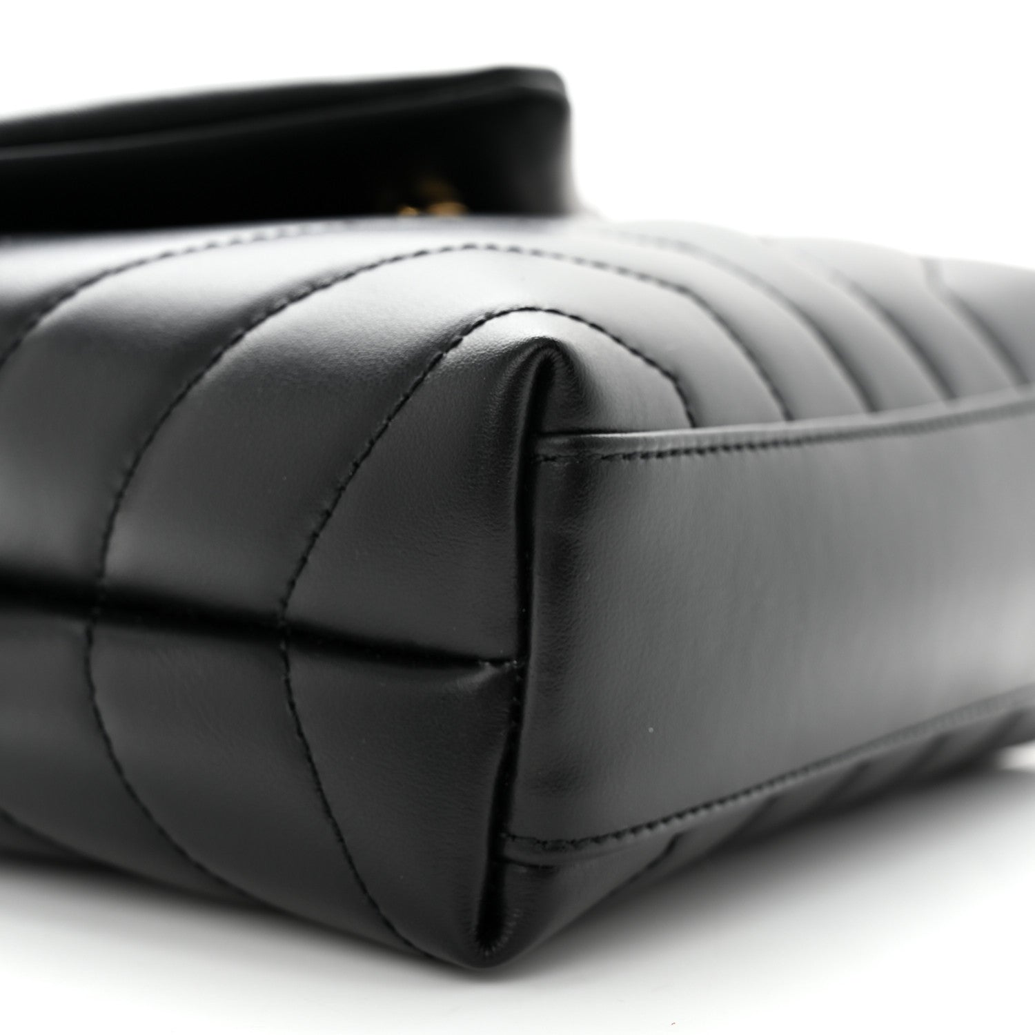 Saint Laurent Calfskin Y Quilted Monogram Toy Loulou Crossbody Bag Black 9 of 11