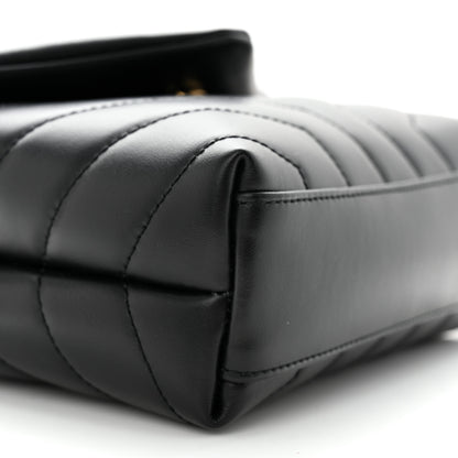Saint Laurent Calfskin Y Quilted Monogram Toy Loulou Crossbody Bag Black 9 of 11