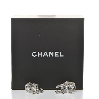 Chanel Crystal Palais Garnier CC Drop Earrings Silver 6 of 6