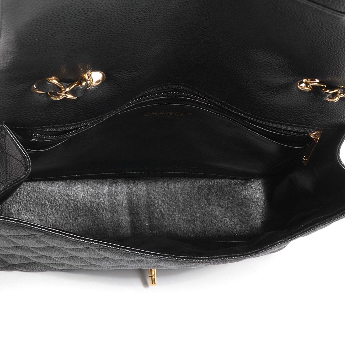Caviar Jumbo Single Flap Black