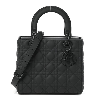 Christian Dior Ultra Matte Calfskin Cannage Medium Lady Dior Black 1 of 9
