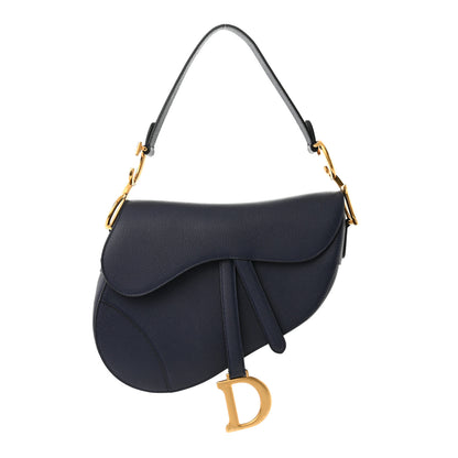 Christian Dior Grained Calfskin Saddle Bag Navy 1 of 10