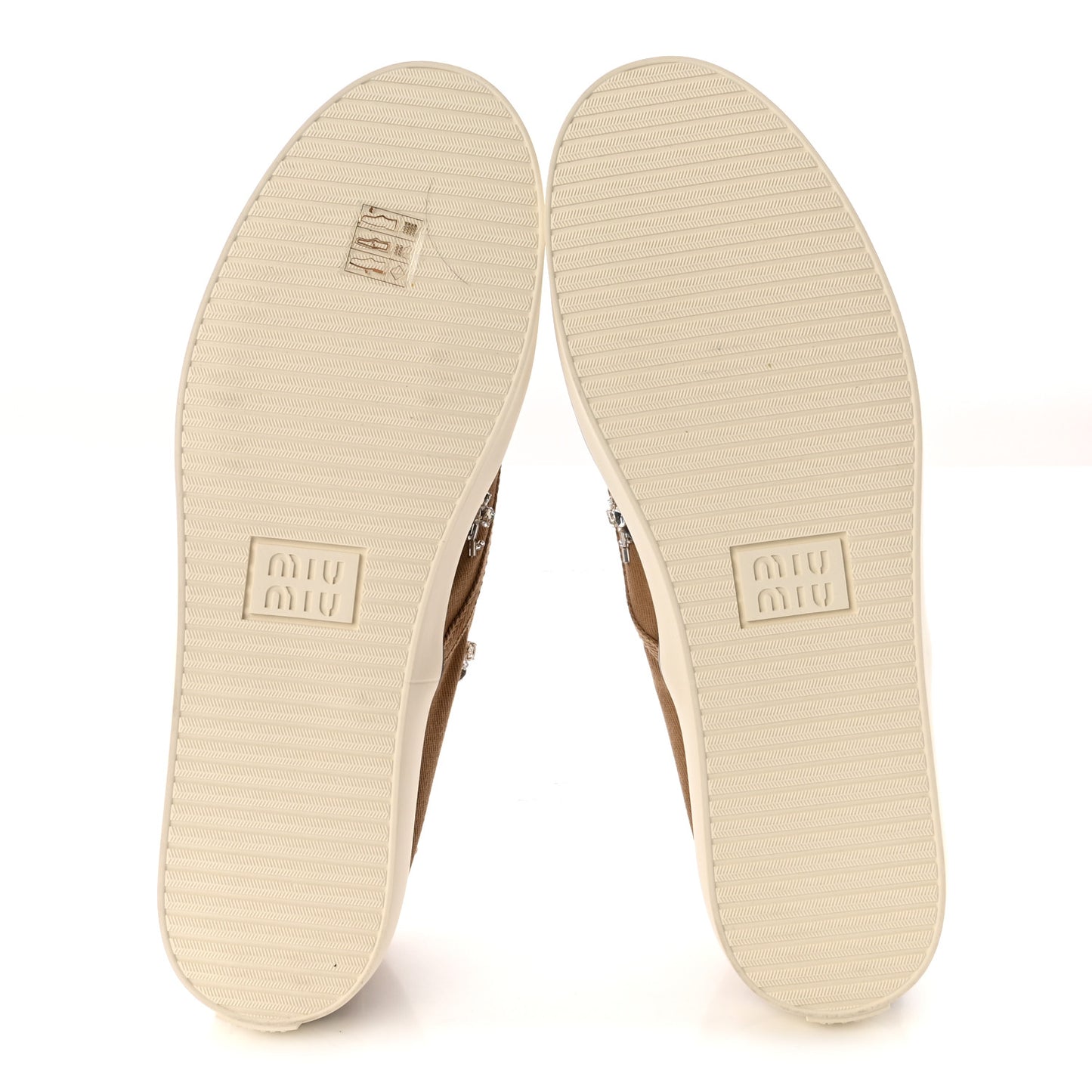 Embroidered Canvas Drill Sneakers 39 Malt Beige