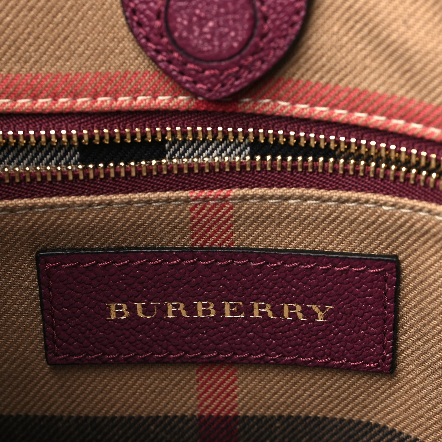 Burberry Soft Grain Calfskin Bi-Color Small Elmstone Hobo Dark Plum 5 of 9