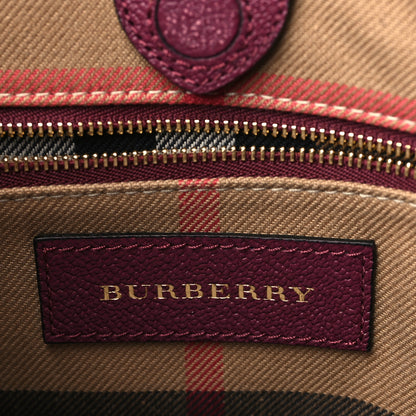 Burberry Soft Grain Calfskin Bi-Color Small Elmstone Hobo Dark Plum 5 of 9