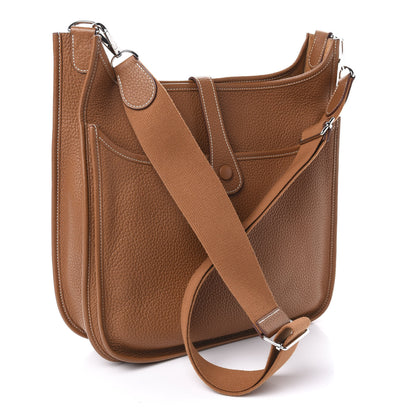Hermes Taurillon Clemence Evelyne III GM Gold 3 of 10