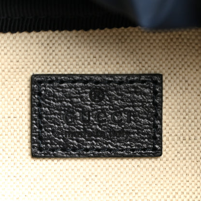 Gucci GG Supreme Monogram Textured Dollar Calfskin Medium Ophidia Double Buckle Backpack Blue Dark Blue Black 6 of 10