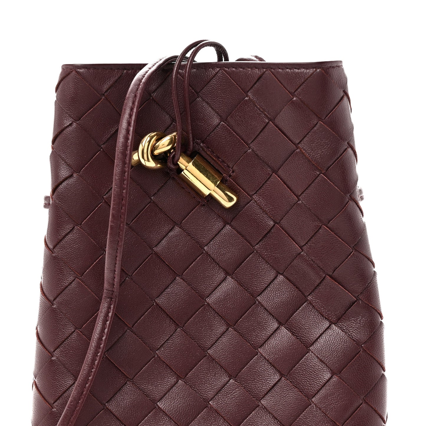 Nappa Intrecciato Andiamo Phone Pouch Deep Mahogany
