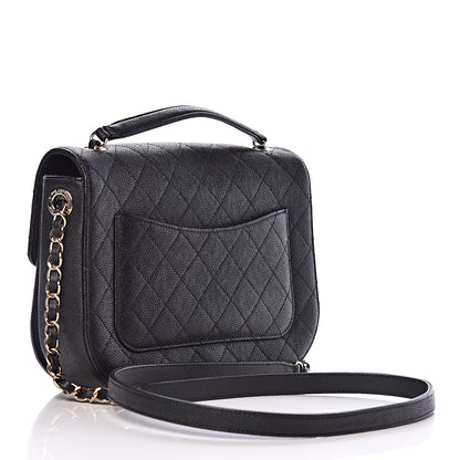 Chanel Grained Calfskin Quilted Medium Cuba Top Handle Flap Black 3 of 14