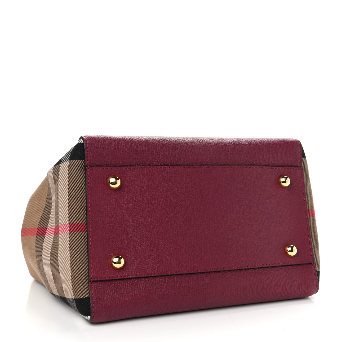 Grainy Calfskin House Check Small Canterbury Tote Berry Pink