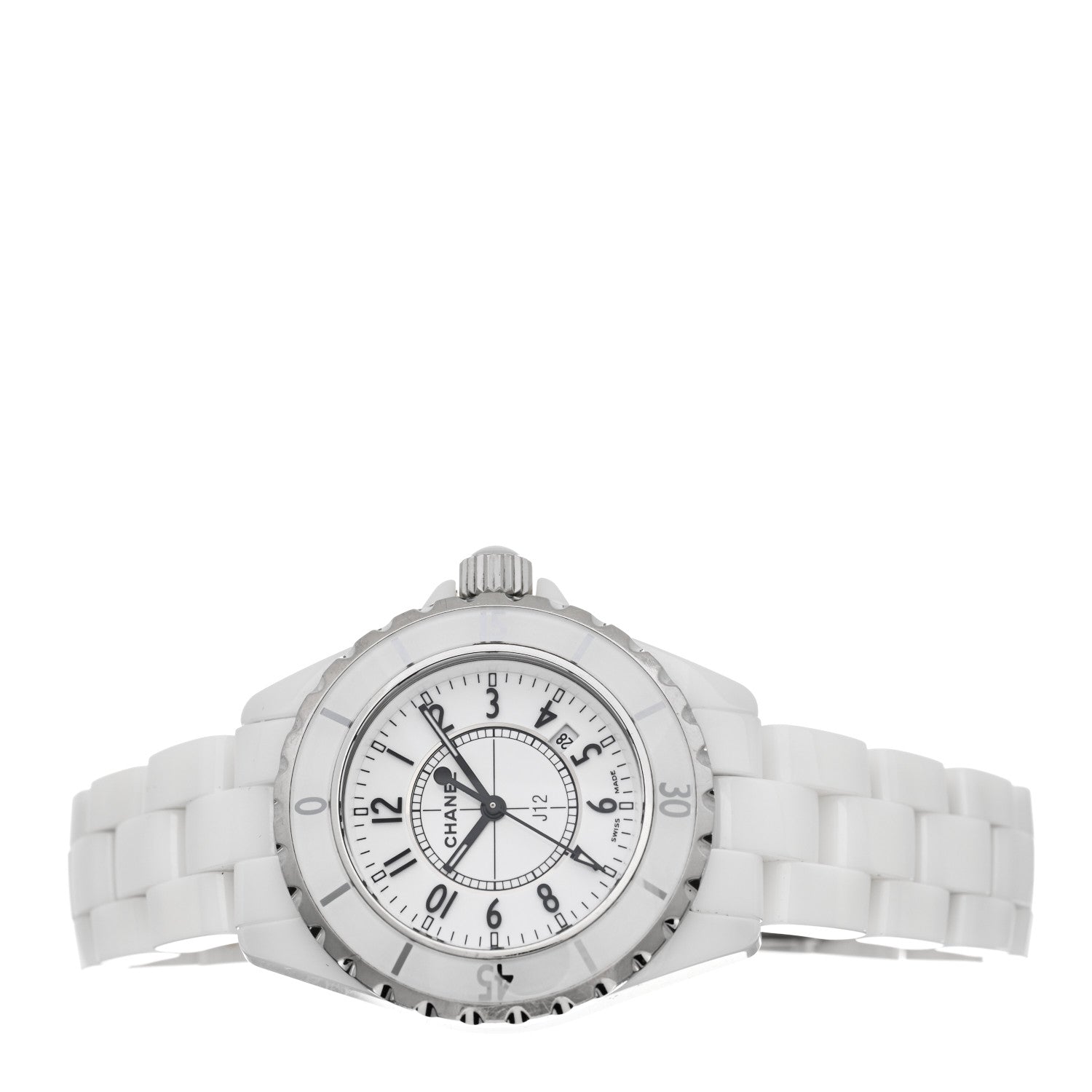 Chanel Stainless Steel Ceramic 33mm J12 Quartz Watch White 2 of 4