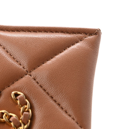 Chanel Lambskin Quilted Chanel 19 Card Holder Brown 9 of 10