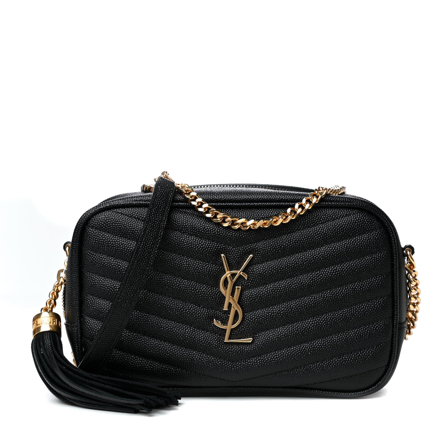 Saint Laurent Grain De Poudre Matelasse Monogram Mini Lou Camera Bag Black 1 of 4