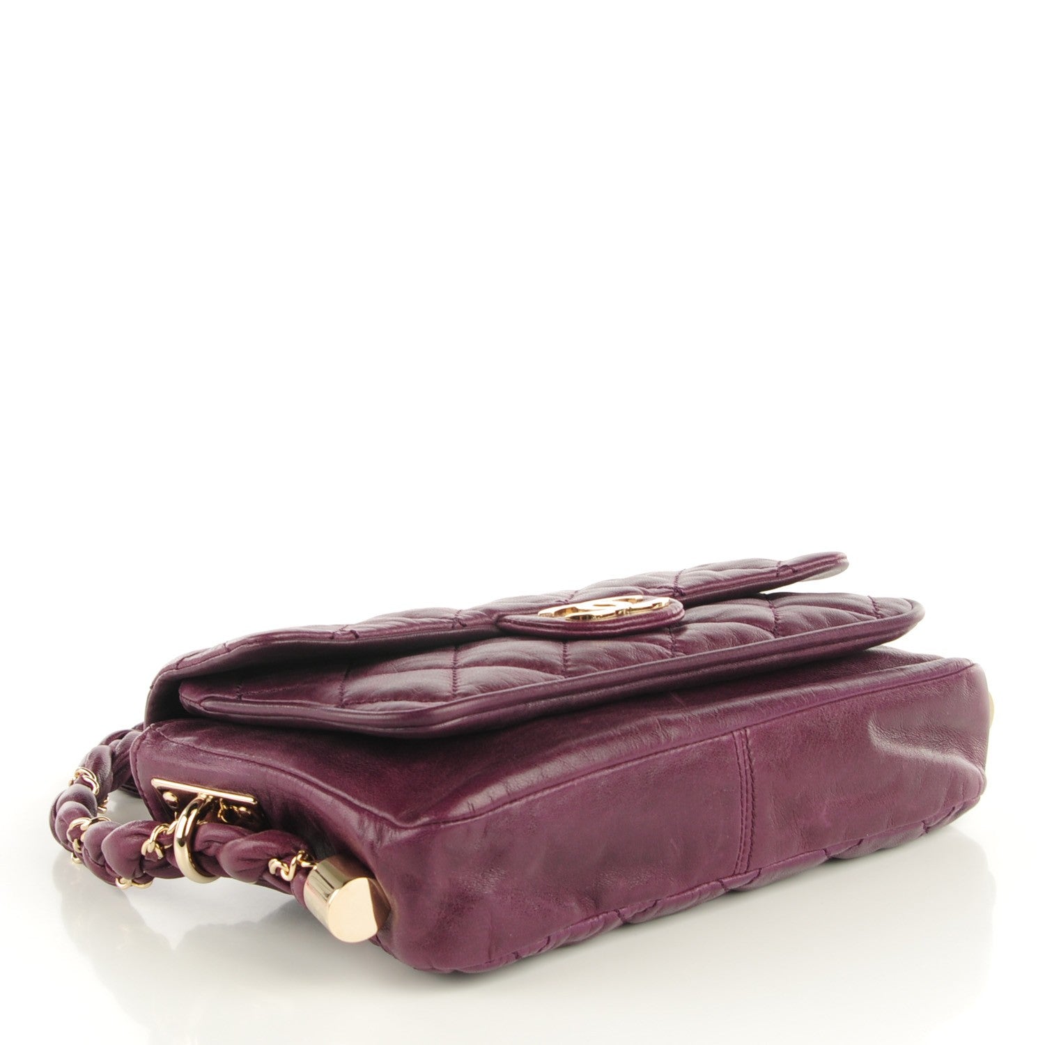 Chanel Distressed Lambskin Quilted Small Lady Braid Flap Purple 4 of 7
