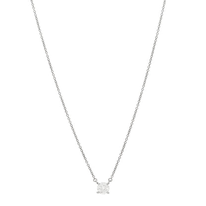 Tiffany Platinum Diamond .58ct Solitaire Pendant Necklace 1 of 5