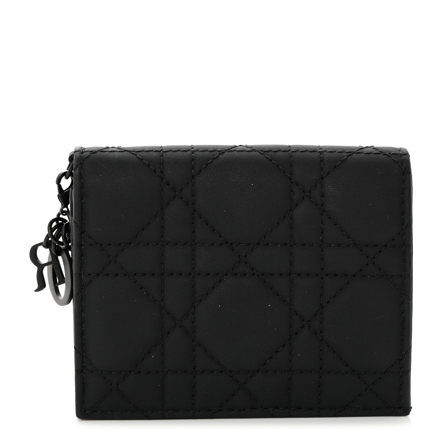 Christian Dior Ultra Matte Calfskin Small Lady Dior Flap Card Holder Black 1 of 8