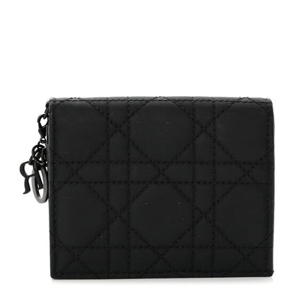 Christian Dior Ultra Matte Calfskin Small Lady Dior Flap Card Holder Black 1 of 8