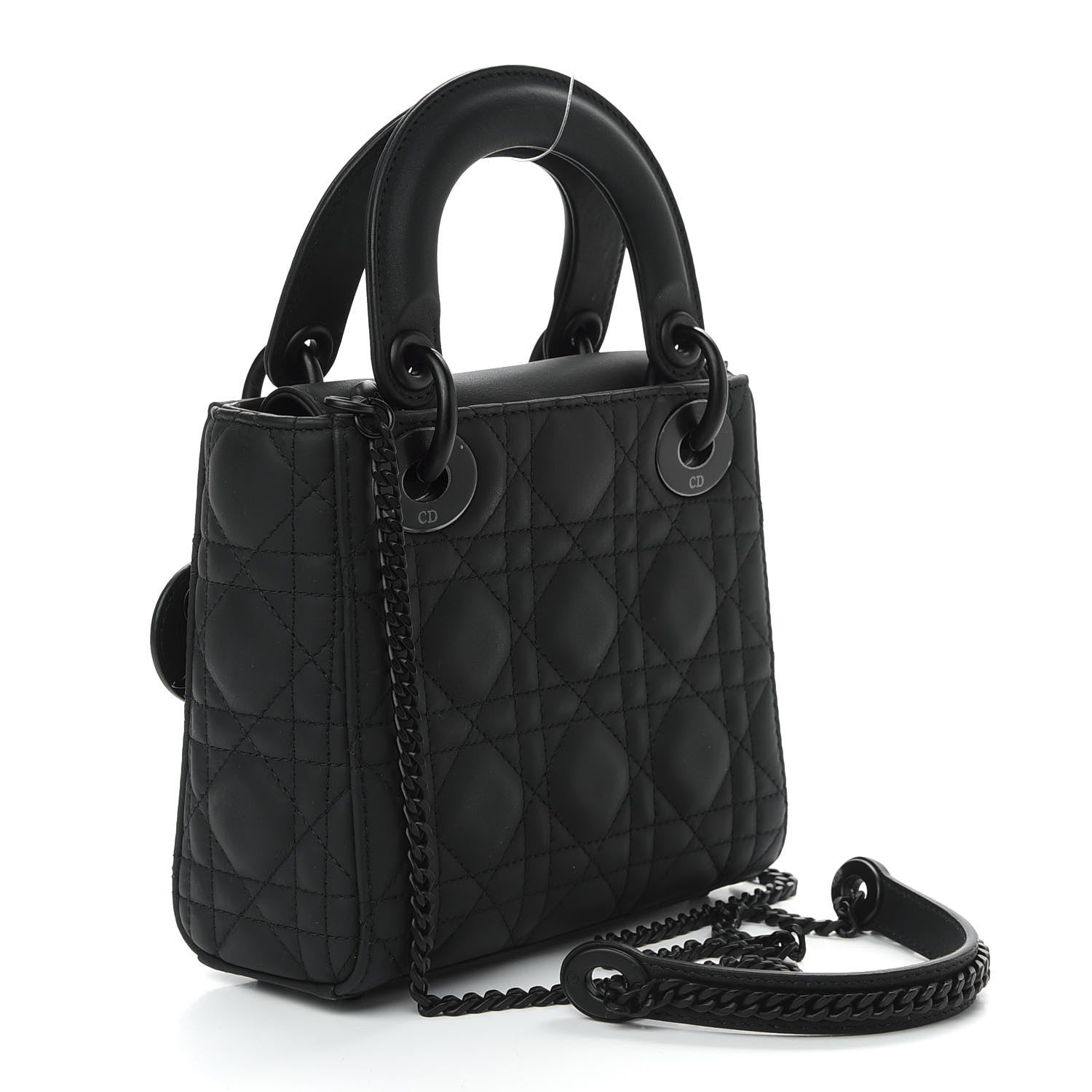 Christian Dior Ultra Matte Calfskin Cannage Mini Lady Dior Black 3 of 8
