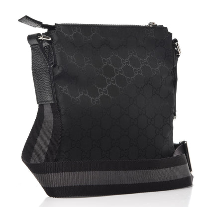 Gucci Nylon Monogram Mini Flat Messenger Bag Black 3 of 8