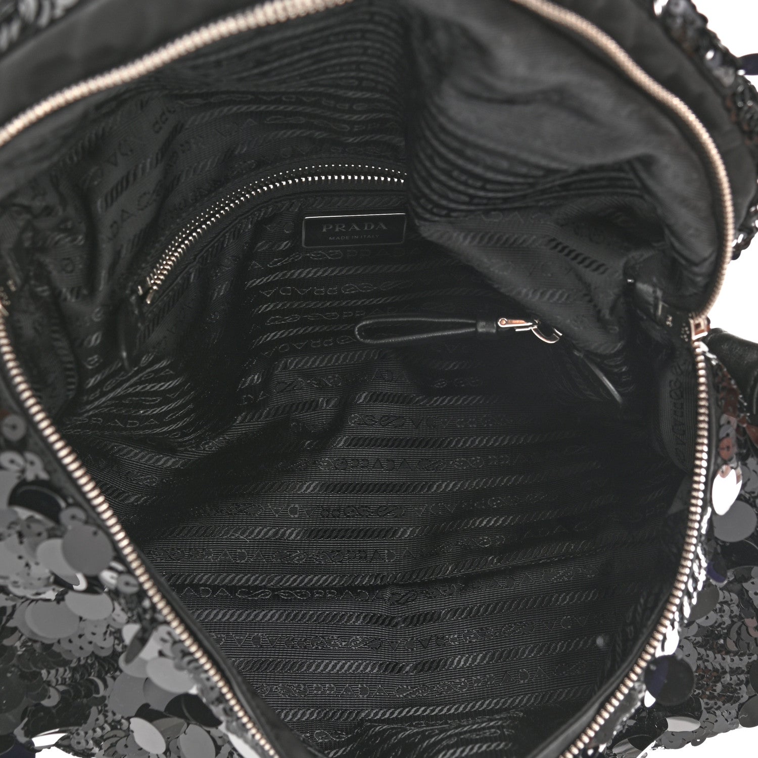 Prada Paillettes Vitello Signaux Bag Black 5 of 10