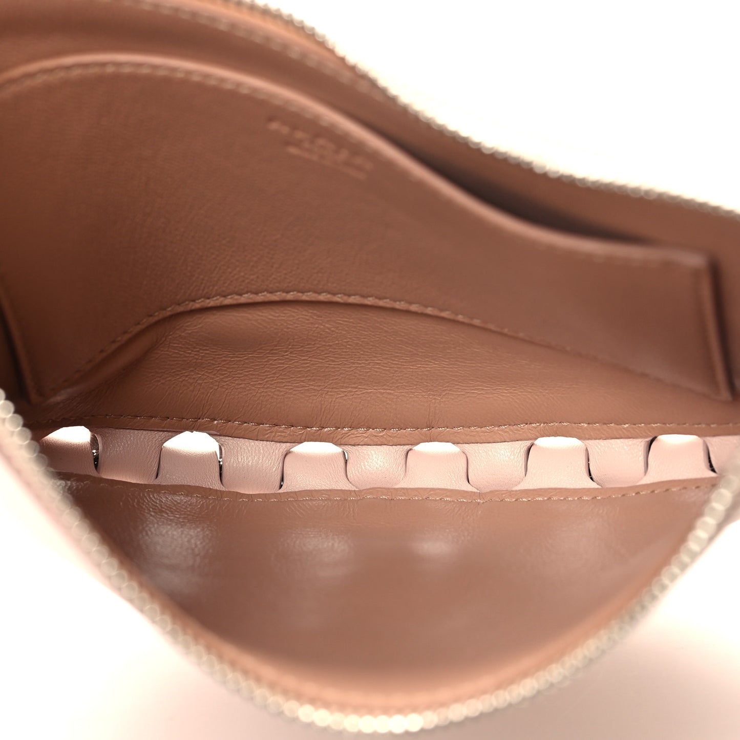 Lambskin Studded Chain Demi Lune Bag Galet
