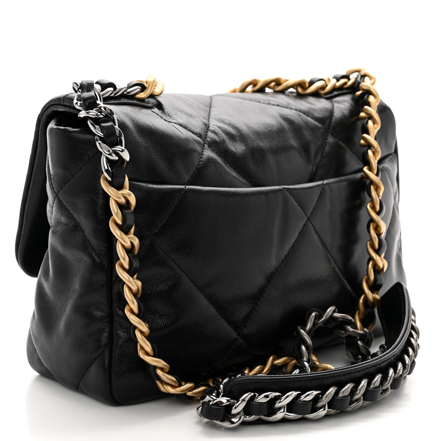Chanel Goatskin Quilted Medium Chanel 19 Flap Black 3 of 10