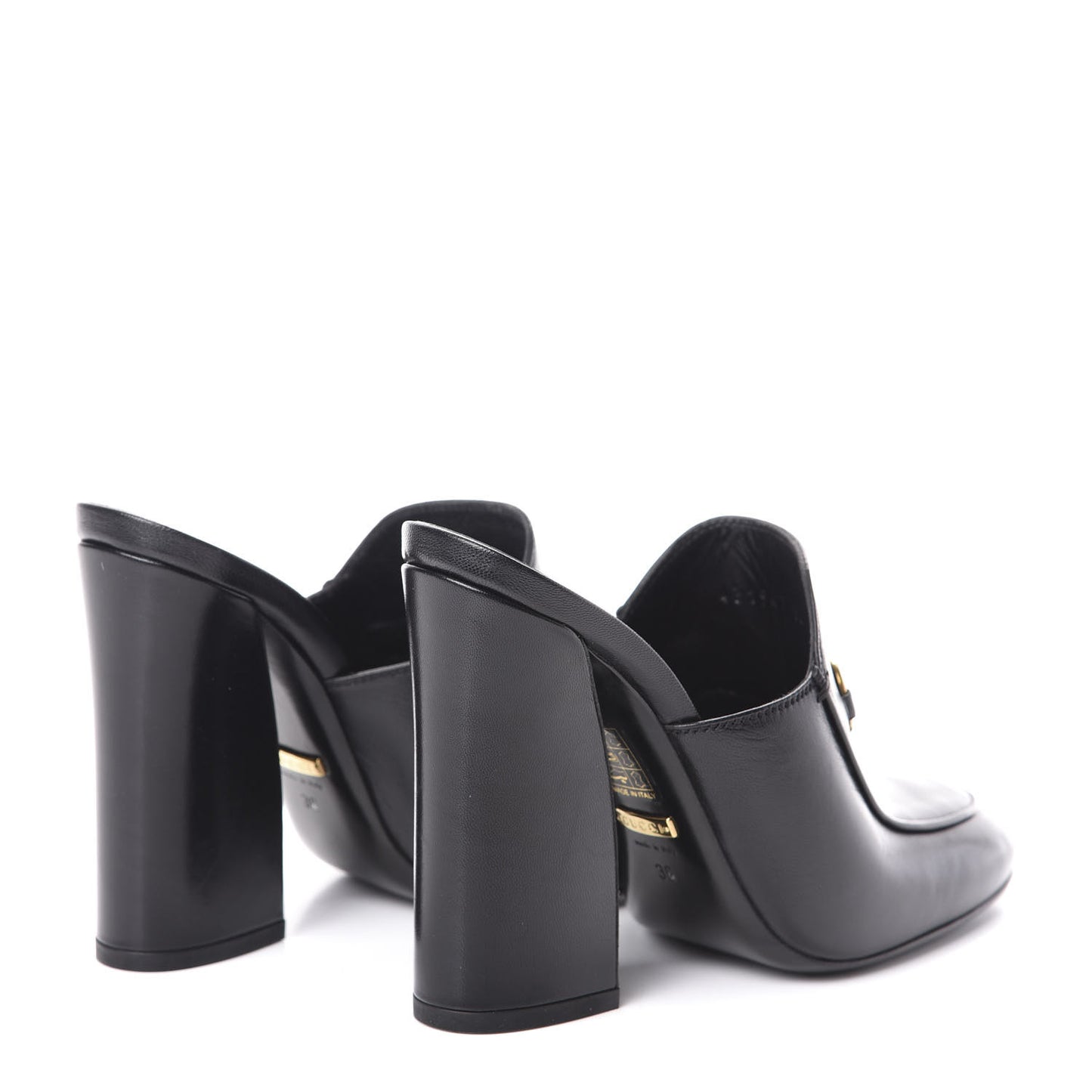 Malaga Kid Horsebit Princetown High Heel Mules 36 Black