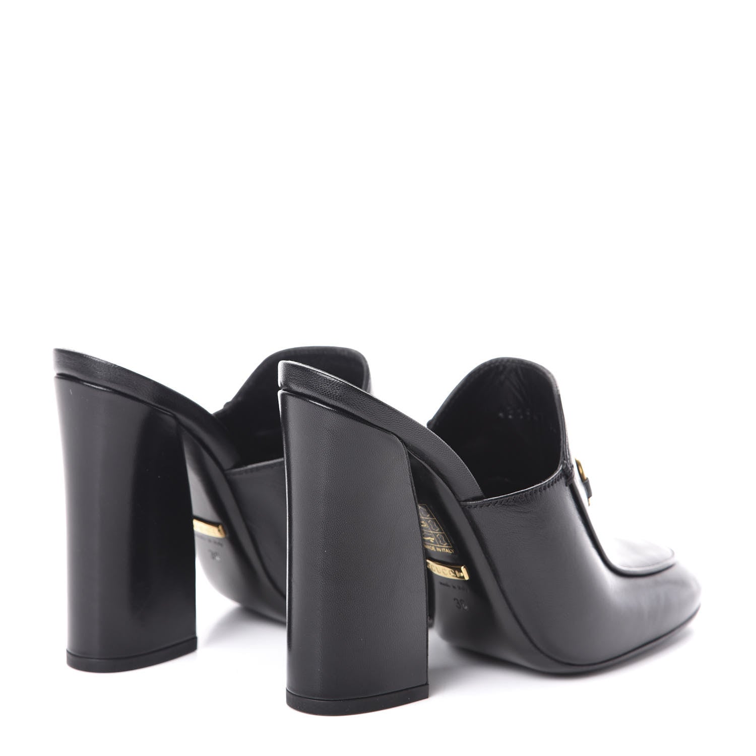 Gucci Malaga Kid Horsebit Princetown High Heel Mules 36 Black 4 of 7